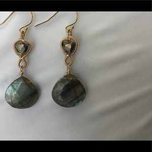 New Handmade Natural Labradorite Earrings